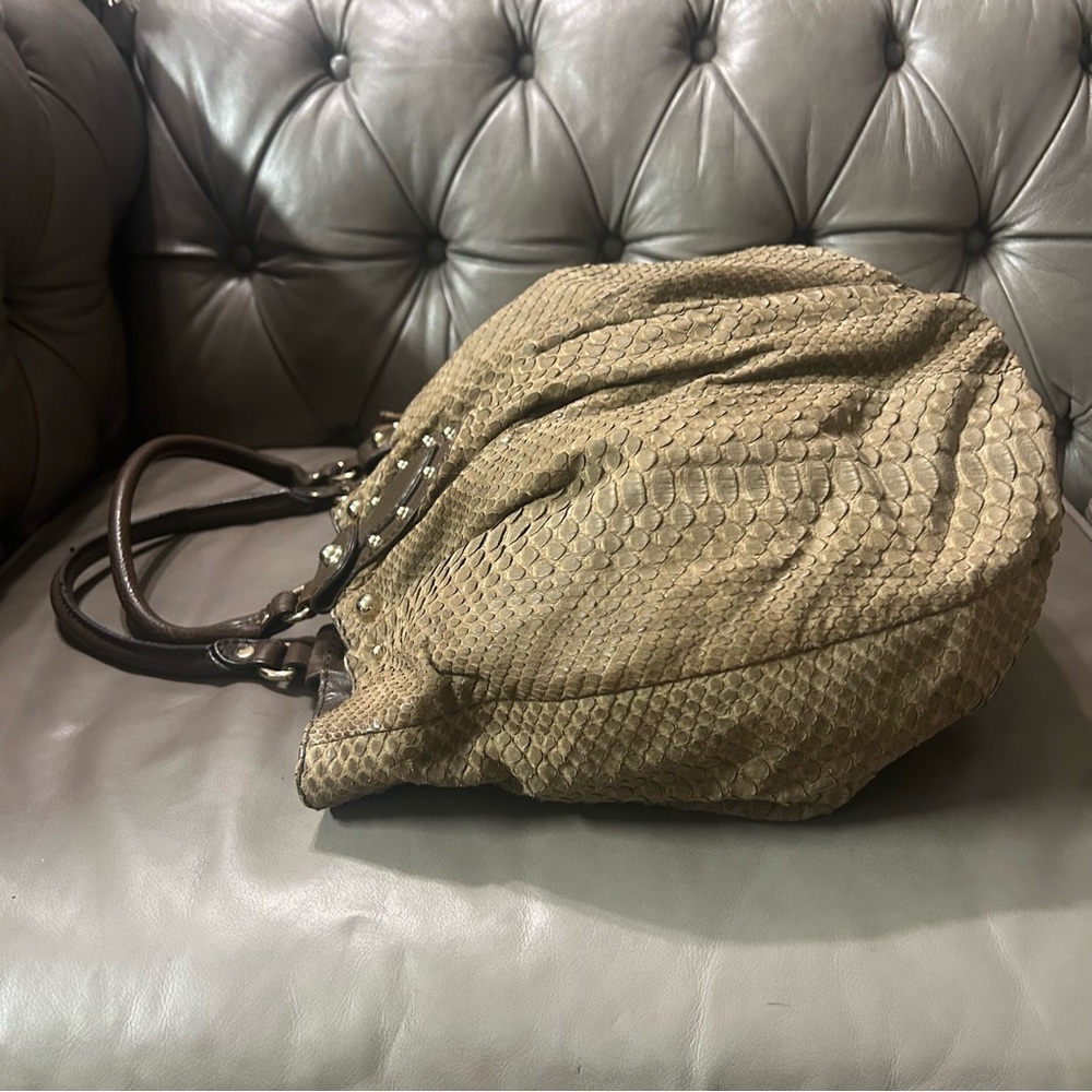 Gucci Studded Python Snake Leather Pelham Slouchy Shoulder Tote Bag Exotic Rare - Picture 11 of 16